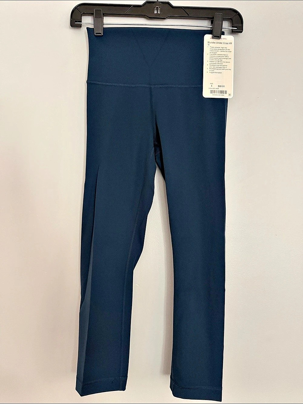LKNEW lululemon Wunder Under Crop HR JADD Legging Pant Tight Blue Jaded Size 4 S